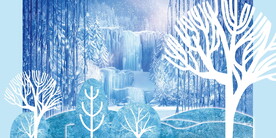 蓝色冰雪系列婚礼背景板