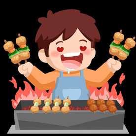 烧烤插画