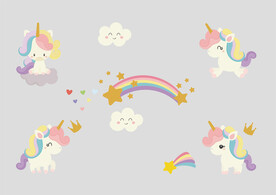 卡通彩虹独角兽