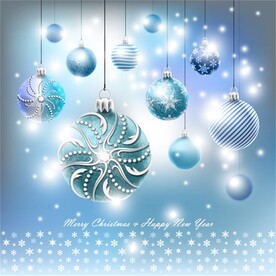 蓝色圣诞元素