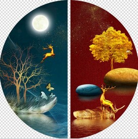 奢金山石线条意境装饰画