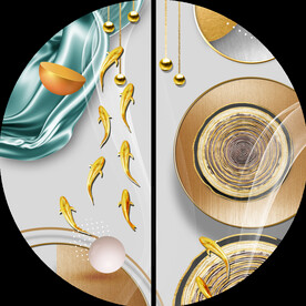 金属质感二联装饰画