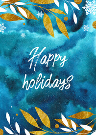 蓝色水彩装饰画