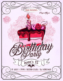 复古生日派对海报
