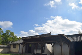 白云 古建筑 自然景观 蓝天 