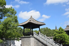 白云 古建筑 自然景观 蓝天 