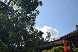 白云 古建筑 自然景观 蓝天 