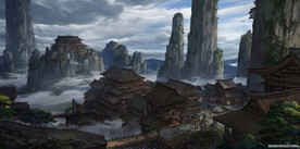 古风 传统建筑 山水风景 亭台