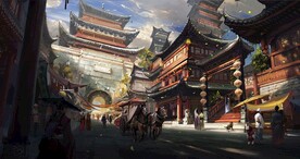 古风 传统建筑 山水风景 亭台