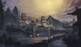 古风 传统建筑 山水风景 亭台