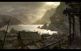 古风传统建筑山水风景亭台楼阁游