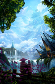 古风 传统建筑 山水风景 亭台