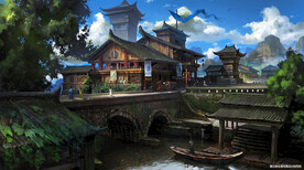 古风 传统建筑 山水风景 亭台