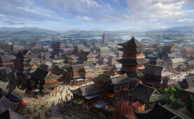 古风 传统建筑 山水风景 亭台