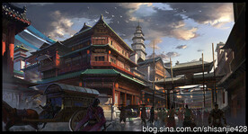 古风 传统建筑 山水风景 亭台