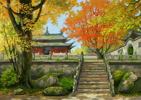 古风 传统建筑 山水风景 亭台