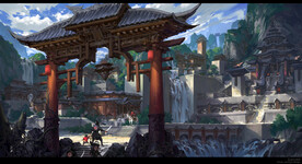 古风 传统建筑 山水风景 亭台