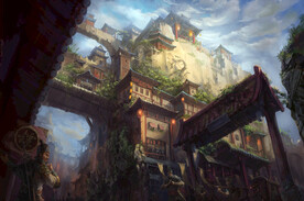 古风 传统建筑 山水风景 亭台