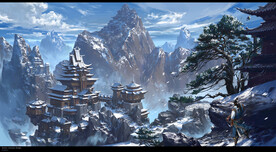 古风 传统建筑 山水风景 亭台