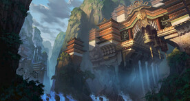 古风 传统建筑 山水风景 亭台