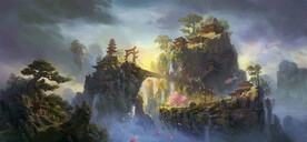 古风 传统建筑 山水风景 亭台