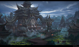 古风传统建筑山水风景