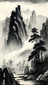 水墨山水画