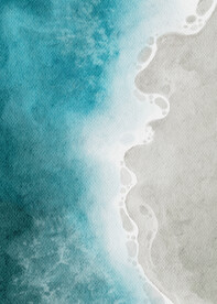 水彩海滩 