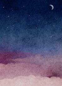 水彩月夜 