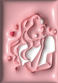 三八妇女节膨胀风海报