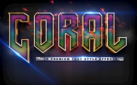 彩色纹理字体样机