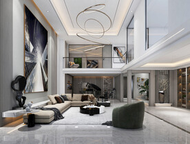 别墅豪宅客厅室内效果图