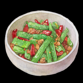 手绘干煸豆角