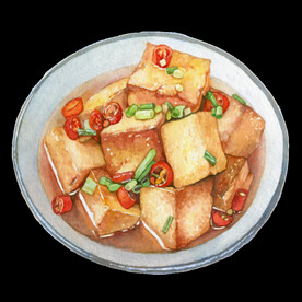 手绘豆腐泡