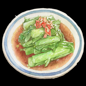 手绘蒜蓉油麦菜