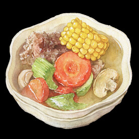 手绘排骨玉米汤