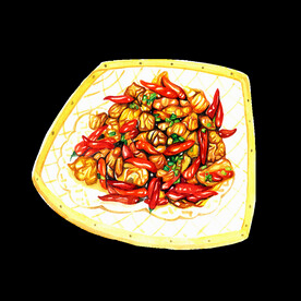 手绘辣炒鸡丁