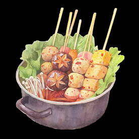 手绘麻辣串