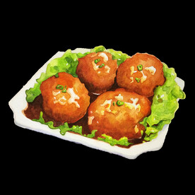 手绘红烧狮子头