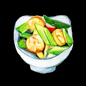 手绘西芹腰果虾仁