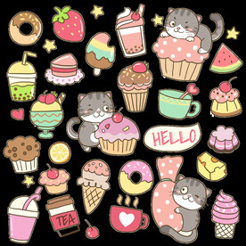 卡通甜品店素材