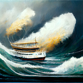 油画暴风雨前夕