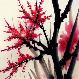 梅花水墨画