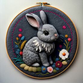 小兔纸刺绣
