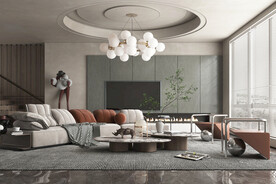 别墅豪宅客厅室内效果图