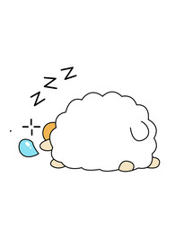 手绘趴着的小羊