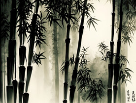 国画竹林