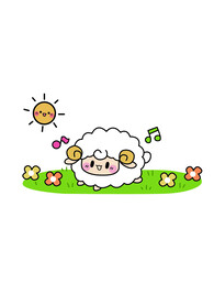 手绘小羊的春天