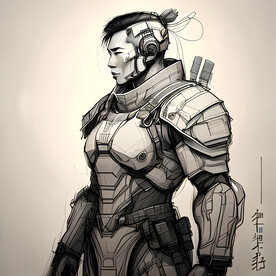 人类战士设计手稿