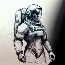 宇航员设计手稿